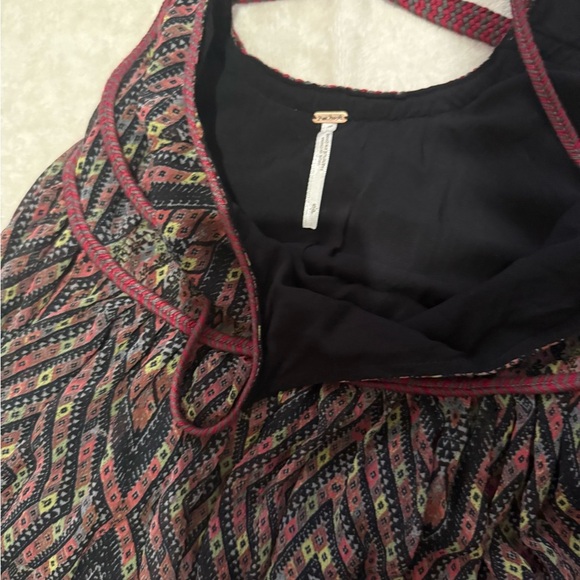 Free People Brown and Red Cut Out Pleated Sundress - Picture 7 of 7